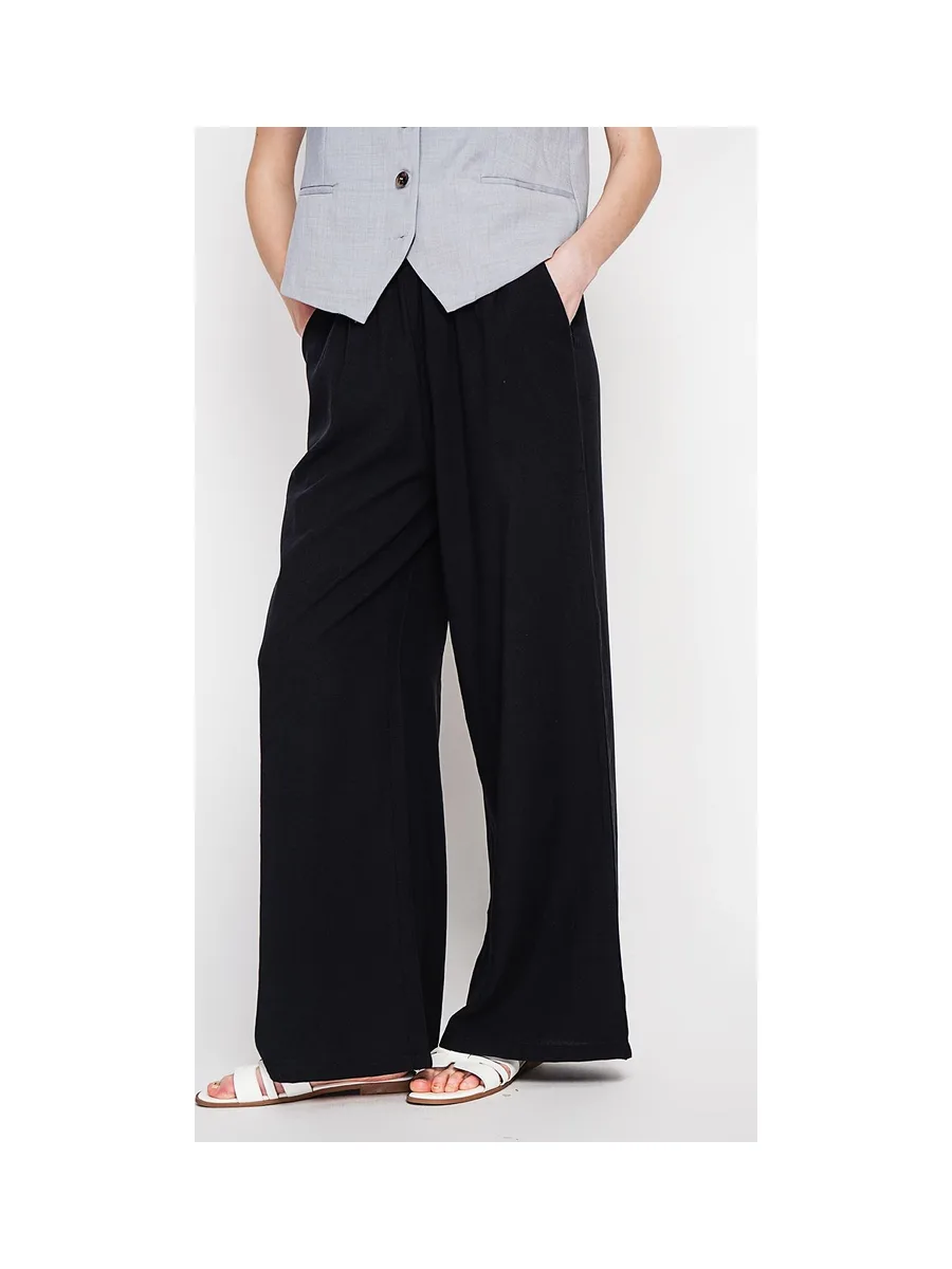 Pantalon large taille haute avec poches 16