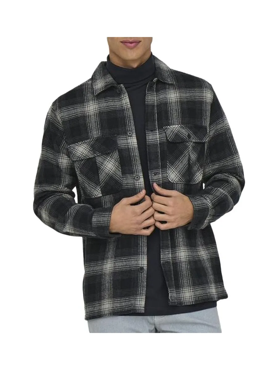 Chemise Noir Homme Only & Sons Onscedric Life 2