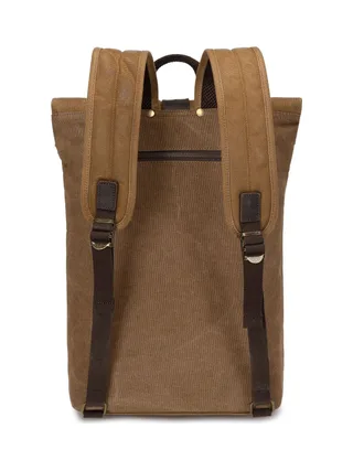 STAN - Sac à dos en cuir véritable et toile enduite - Bleu 12