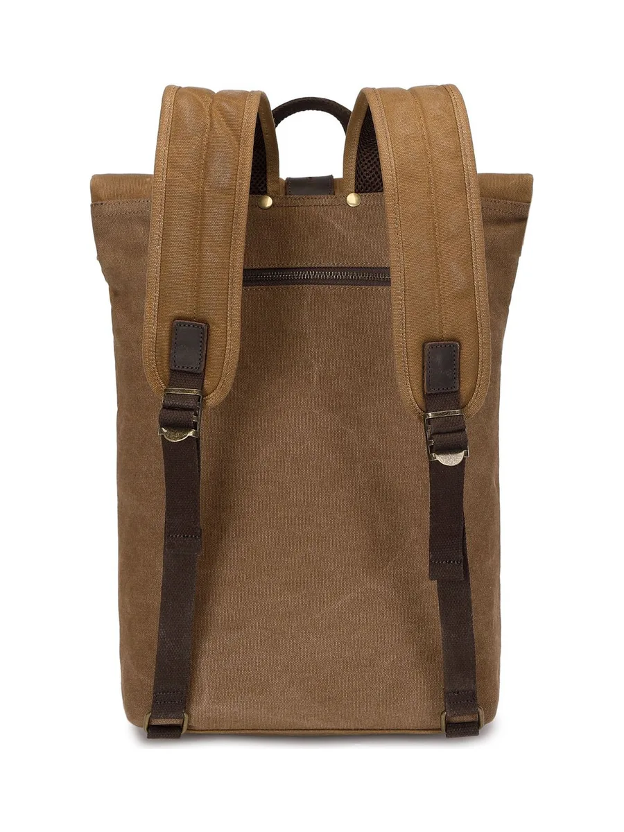 STAN - Sac à dos en cuir véritable et toile enduite - Bleu 44