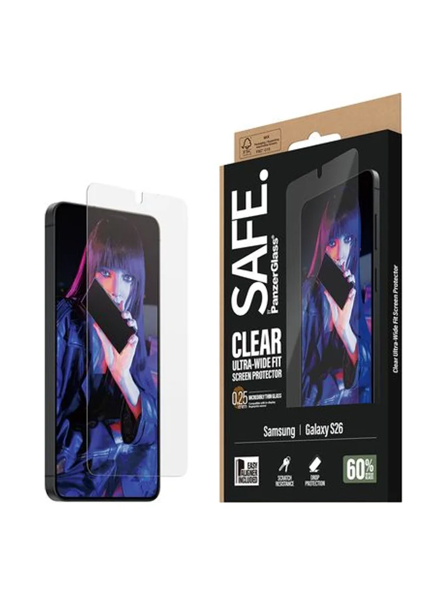 PanzerGlass SAFE. by ® Screen Protector Samsung Galaxy S26 | Ultra-Wide Fit w. EasyAligner 6
