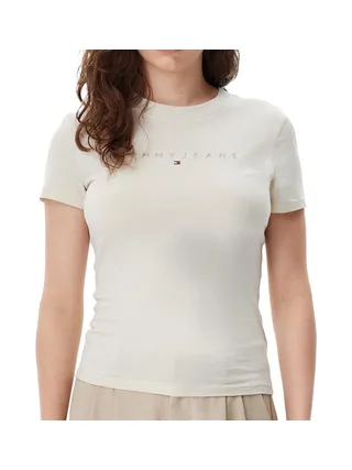 T-shirt Beige Femme Tommy Hilfiger Night Navy 1