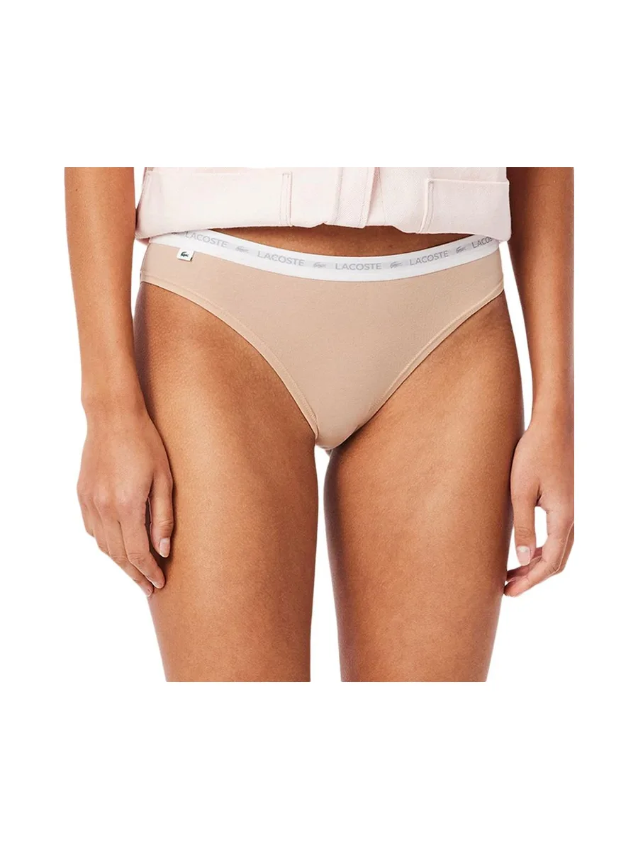 X3 Culottes Beige Femme Lacoste coton stretch 3