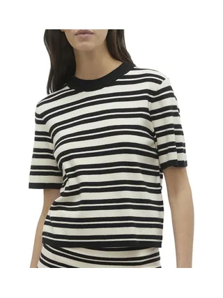 T-Shirt Beige/Noir Femme Vero Moda Gold 1