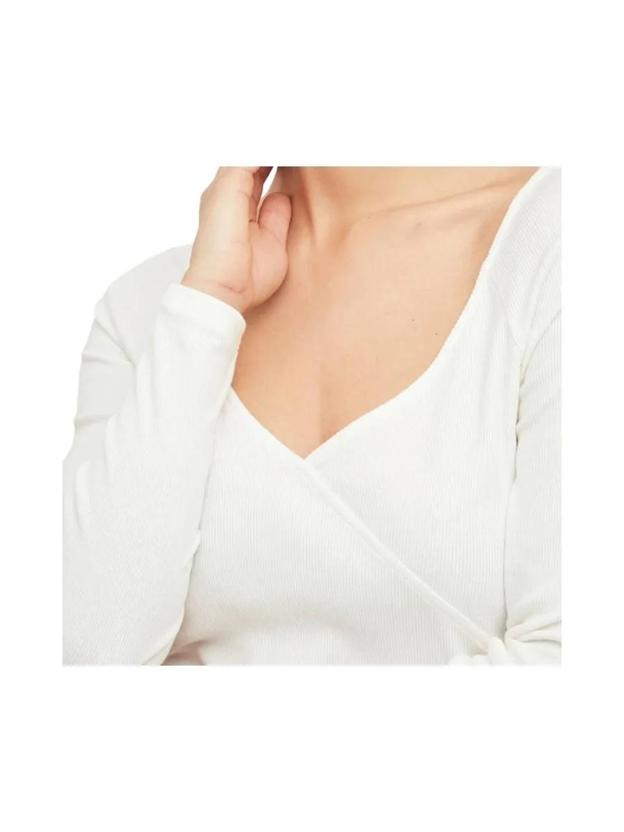 Top manches longues Écru Femme Vila Inny 4