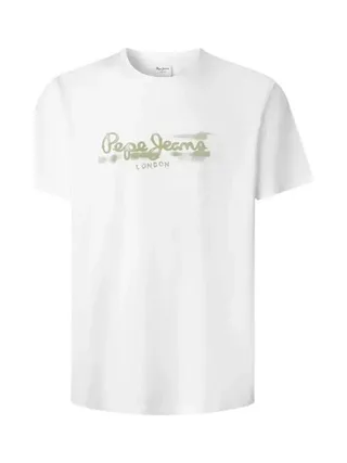 T-Shirt Blanc/Kaki Homme Pepe jeans Pjl M Nd 2
