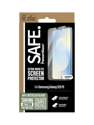 PanzerGlass SAFE. by ® Screen Protector Samsung Galaxy S25 FE 5G | Ultra-Wide Fit w. EasyAligner 3