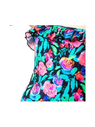 Maillot de Bain 1 Pièce à Fleurs Rose/Noir Fille Sun Project 2