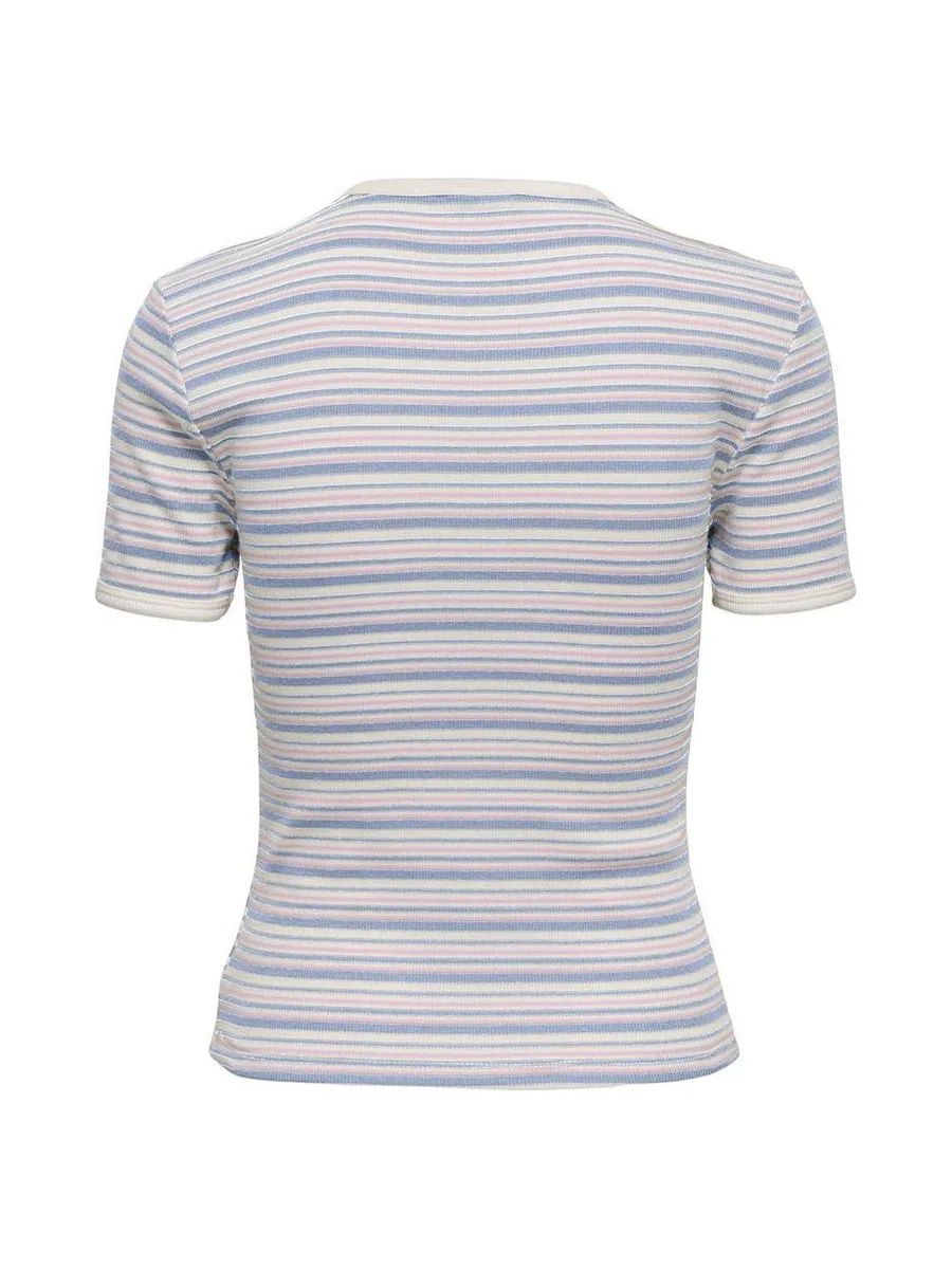 T-Shirt Blanc/Bleu Femme JDY Lada 3