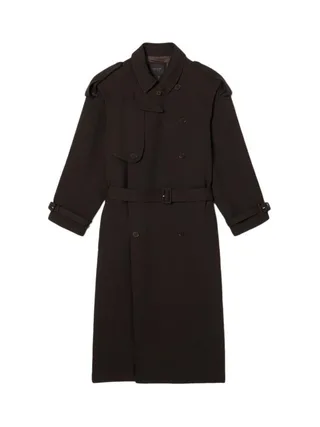 Trench-coat long Marron unisexe Lacoste Runway Wooll 3