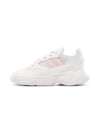 Baskets Blanches/Roses Fille Adidas Falcon El 1