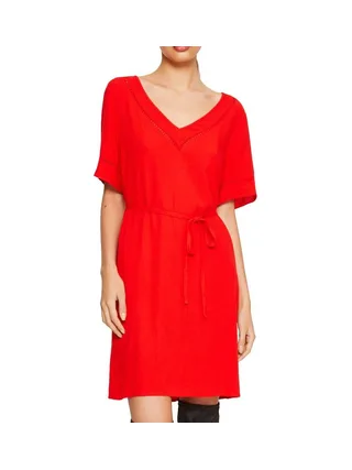 Robe Rouge Femme Vila Detail 1