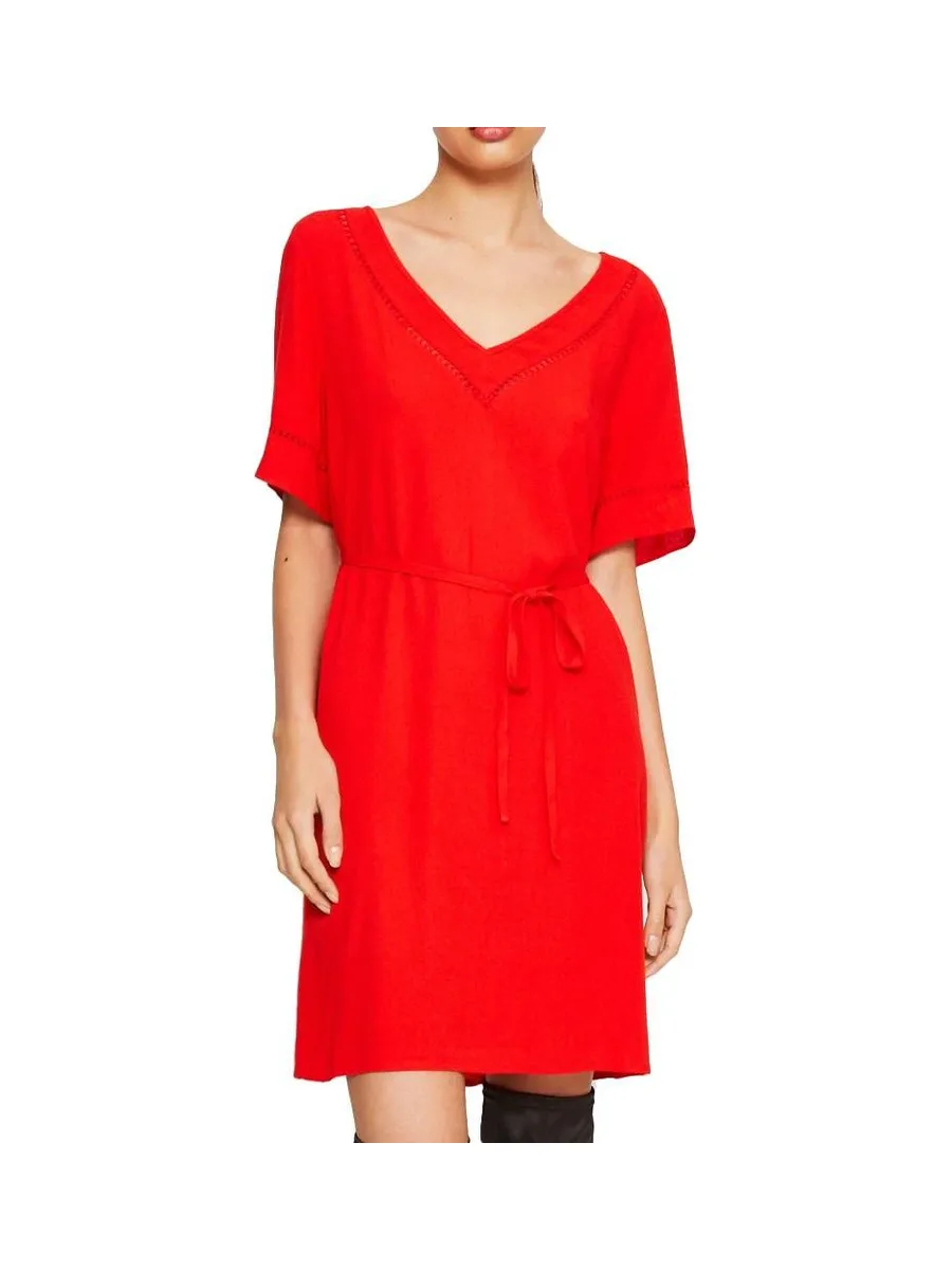 Robe Rouge Femme Vila Detail 2