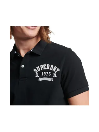 Polo Noir Homme Superdry Vintage Superstate 2