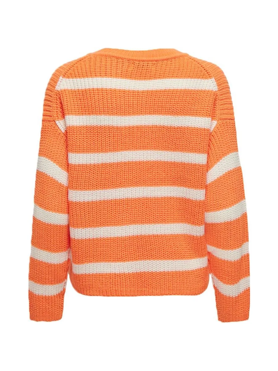 Pull à Rayures Orange Femme JDY Stripe 3