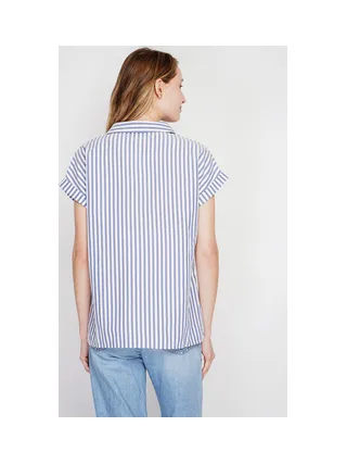 Chemise boutonnée devant à manche court à rayure 2