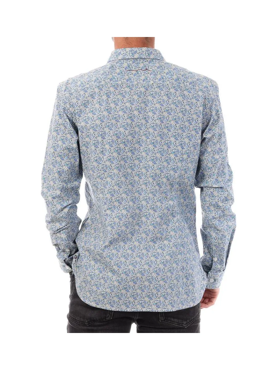 Chemise Bleu Fleuris Homme Teddy Smith Carton Strectch 3