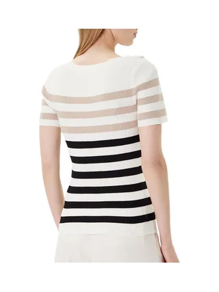 T-Shirt Blanc Femme Morgan Rayure 2