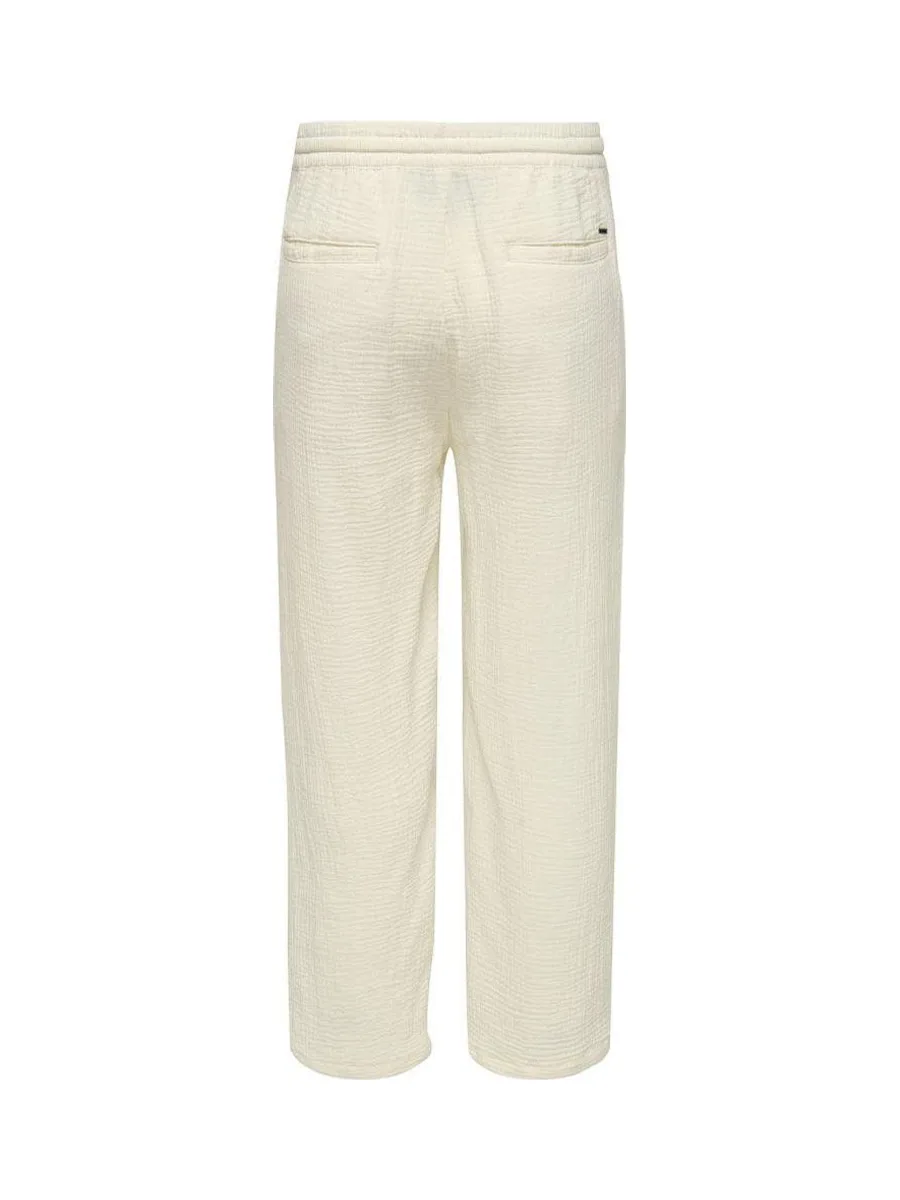 Pantalon Fluide Gaz de coton Écru Homme Only & Sons Onssinus 0158 3