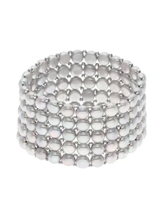 Bracelet 5 Rangs Véritables Perles d'Eau Douce 4 mm — 18 cm 1