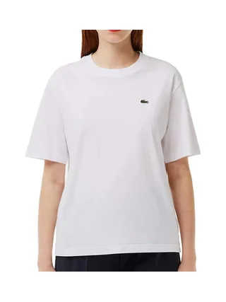 T-shirt Blanc Femme Lacoste Relaxed Fit 1