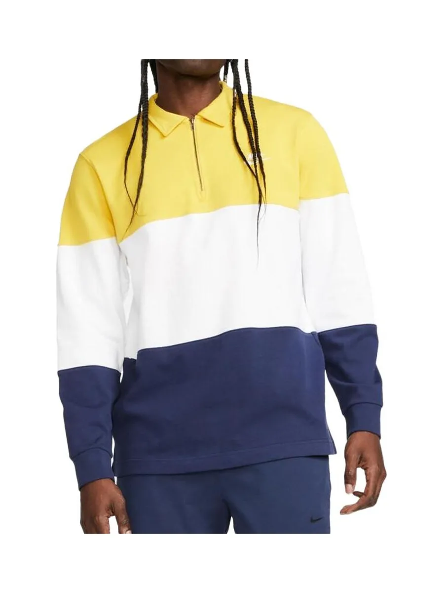 Sweat Blanc/Jaune/Marine Homme Nike Club+ 2