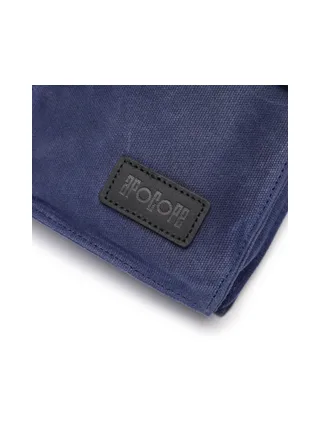 VAL - Pochette bandoulière en cuir véritable et toile enduite - Bleu 7
