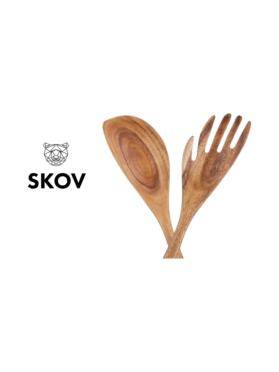 Couverts à salade en bois d'acacia SKOV 3