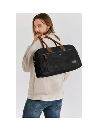 BART - Sac week-end en cuir véritable et toile enduite - Bleu 31
