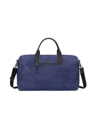 VLAD - Sac de voyage en cuir véritable et toile enduite - Bleu 4