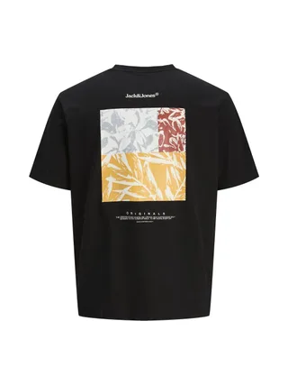T-Shirt Noir/Jaune Homme Jack & Jones Back 4