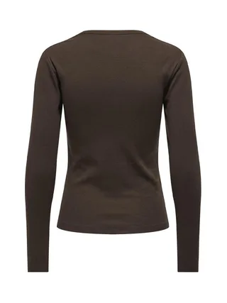 T-Shirt Manches Longues Marron Foncé Femme JDY Vaya 2