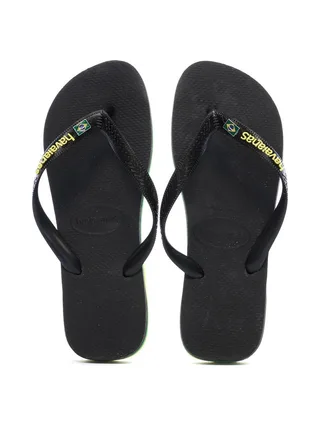 Tongs Noir/Jaune Homme Havaianas Brasil Layers 3