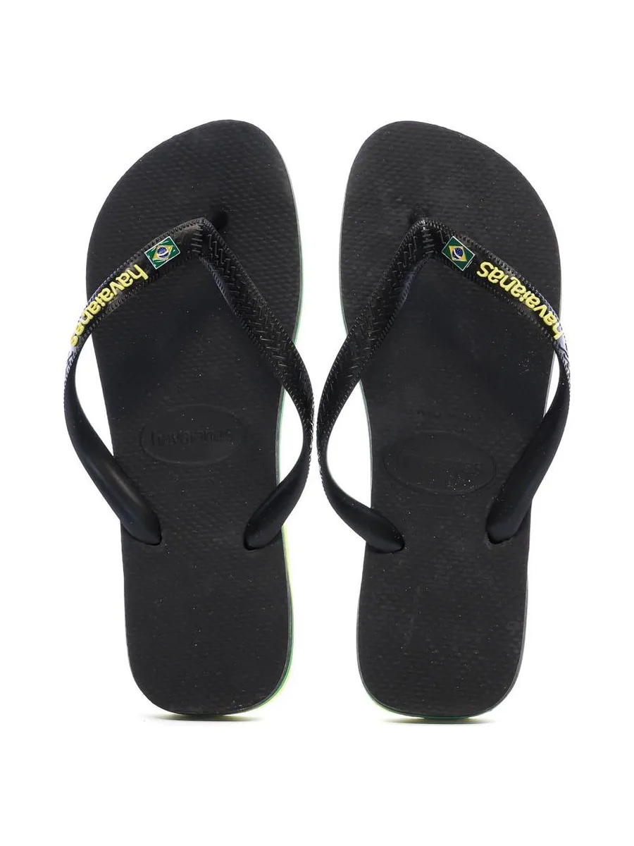 Tongs Noir/Jaune Homme Havaianas Brasil Layers 4