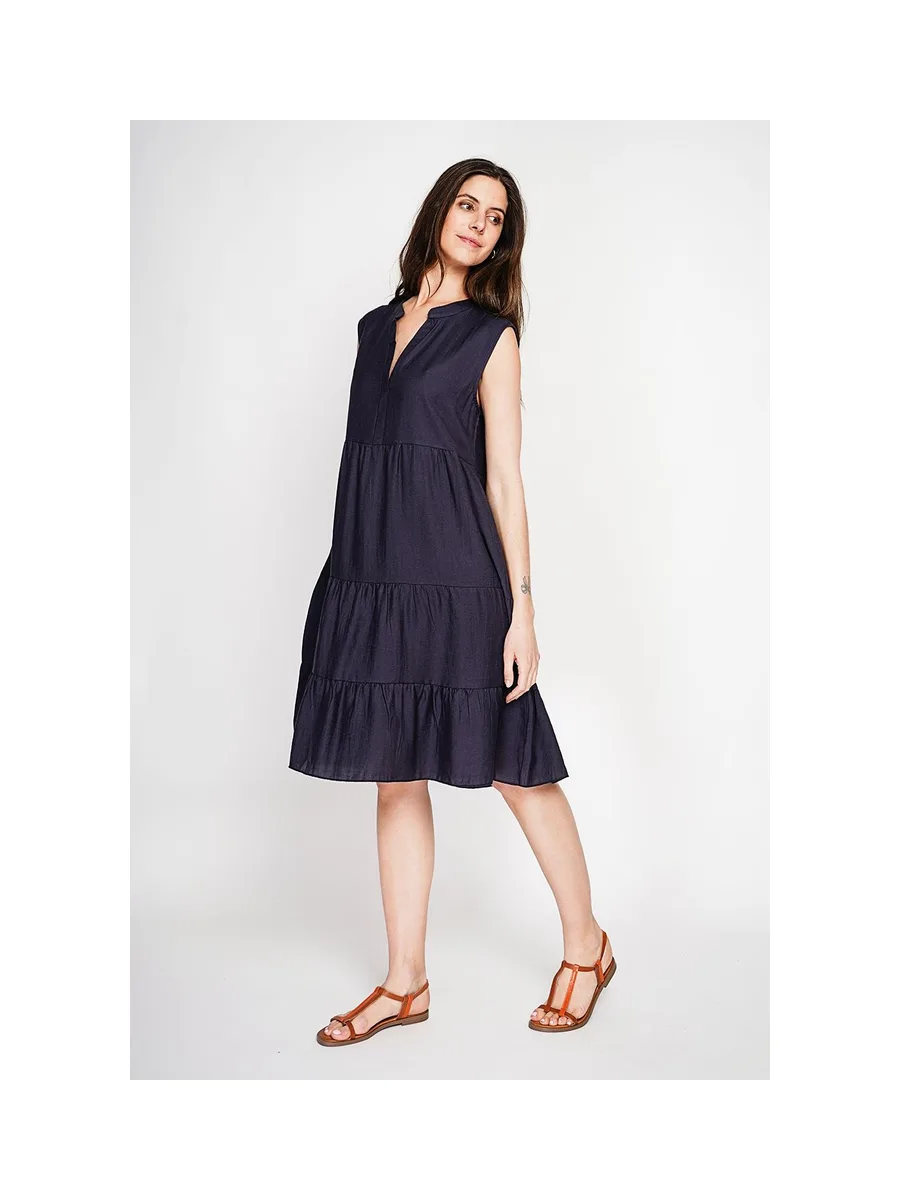 Robe col tunisien gaufrée à étages S/M 10