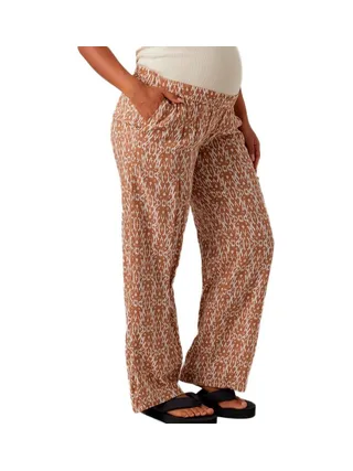 Pantalon Blanc/Marron Femme Mamalicious Rita 1