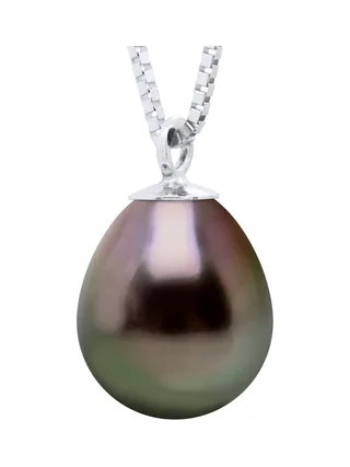 Collier Maille Vénitienne Véritable Perle de Tahiti 8-9 mm — Argent 925 Millièmes Rhodié — 42 cm 1
