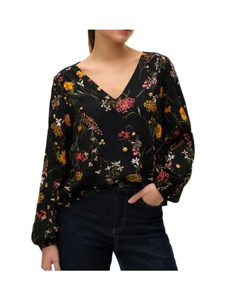 Blouse Noir à Fleurs Femme Vero Moda Easy Joy 1