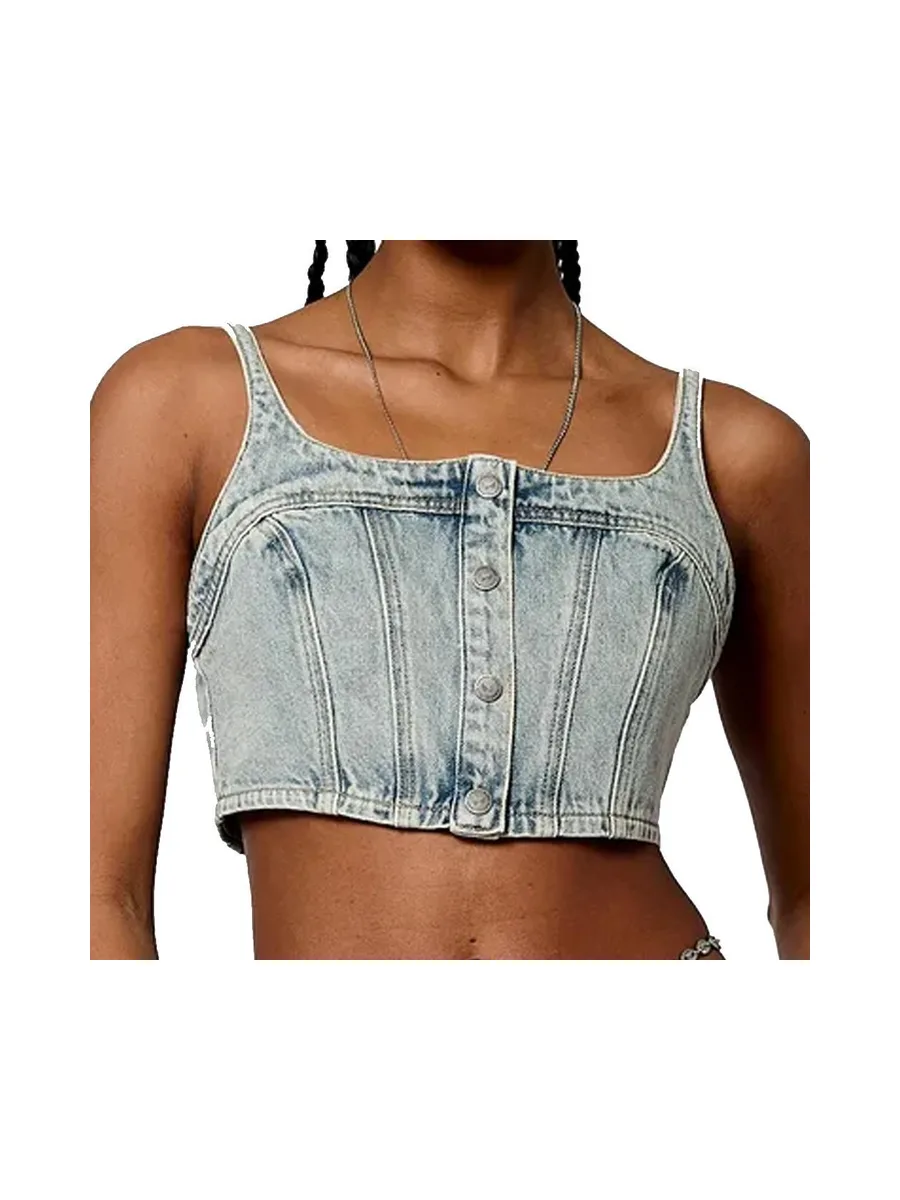 Top en jean Bleu Femme Kaporal Vif 2