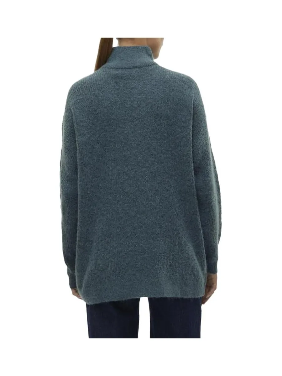 Pull 1/4 Zip Bleu Femme Vero Moda Mili 3