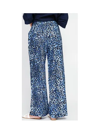 Pantalon taille haute en léopard avec cordons de serrage avec poches 4