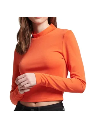 T-Shirt Manches Longues Orange Femme Superdry Open Back 1