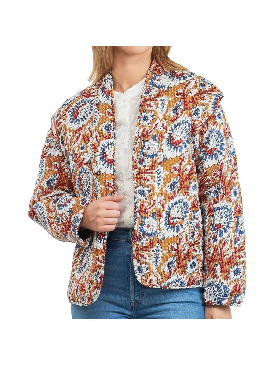 Veste légères à fleurs Orange/Bleu Femme Kaporal SONIA 2
