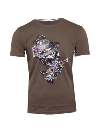 T-shirt Kaki Homme La Maison Blaggio Tete 1