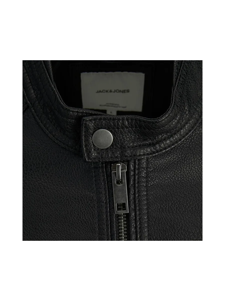 Veste Simili Cuir Noire Homme Jack & Jones Tano 4