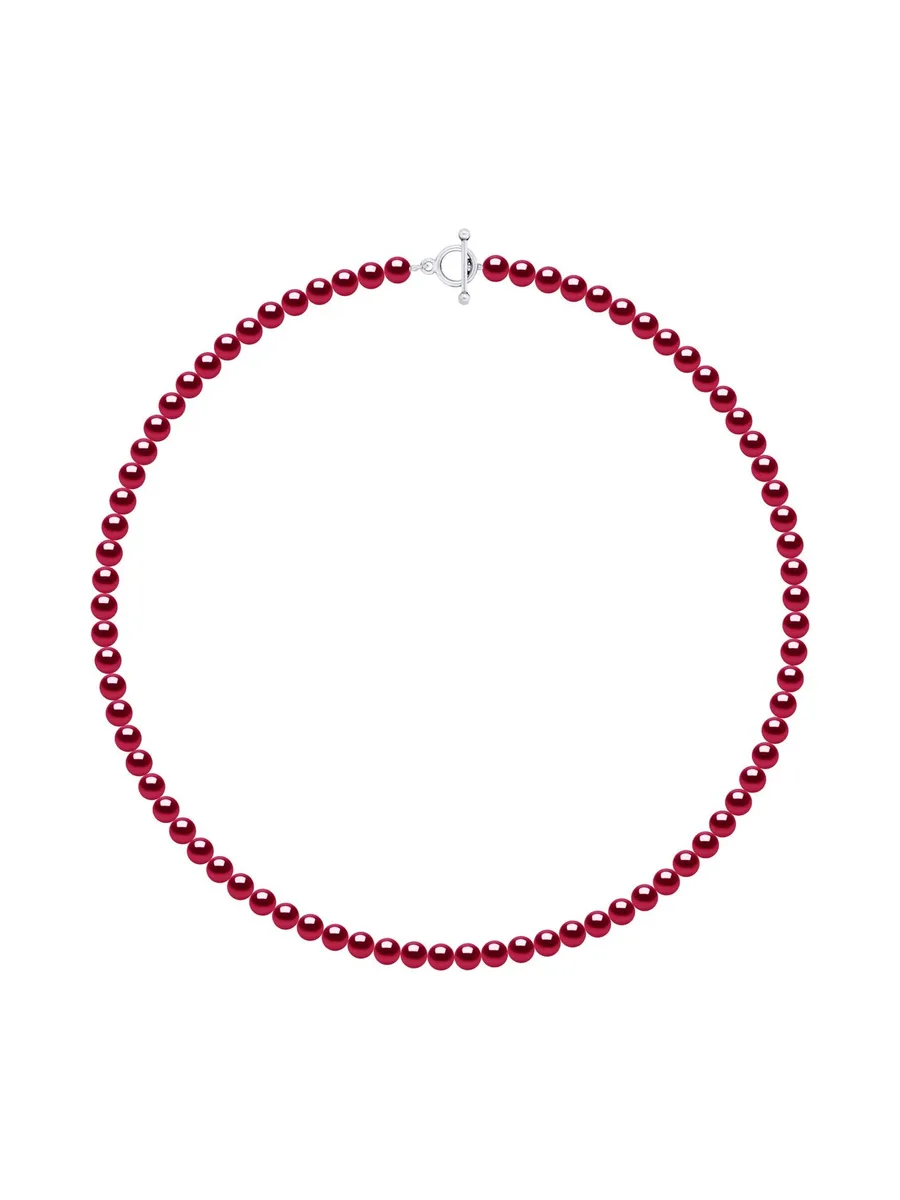 Collier Véritables Perles d'Eau Douce Rondes 6-7 mm — Argent 925 Millièmes — 55 cm 1