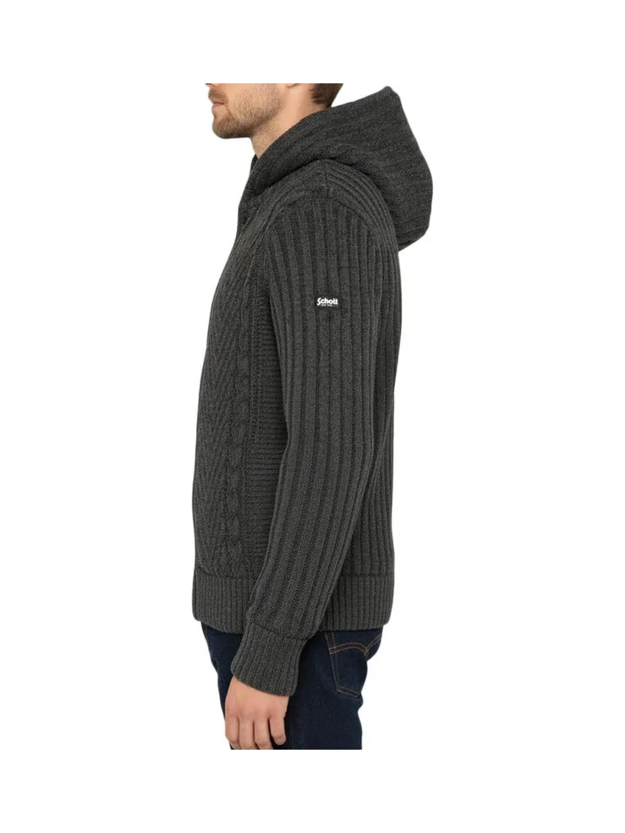 Veste en Sherpa Zippé GriseHomme Schott PLENZO 3