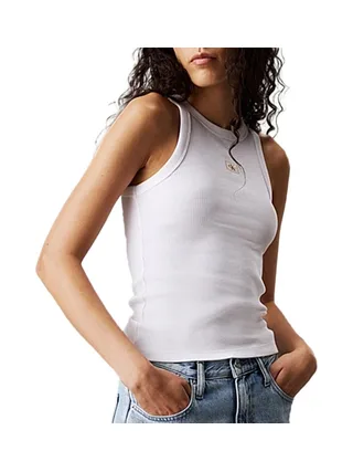 Débardeur Blanc Femme Calvin Klein Jeans Tank 1
