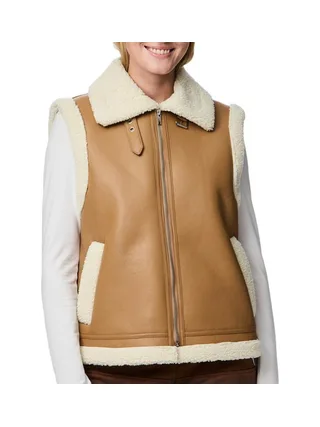 Veste Bombardier Sans Manches Camel Femme Pieces Janelle Teddy 1