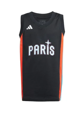 Maillot de basketball Noir/Orange Garçon Adidas Paris 1